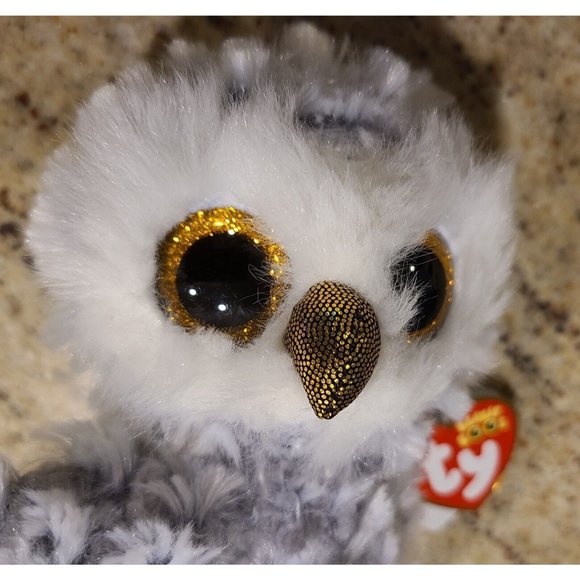 Ty | Toys | Ty Beanie Boos Owlette White Baby Owl Owlet Gold Glitter ...